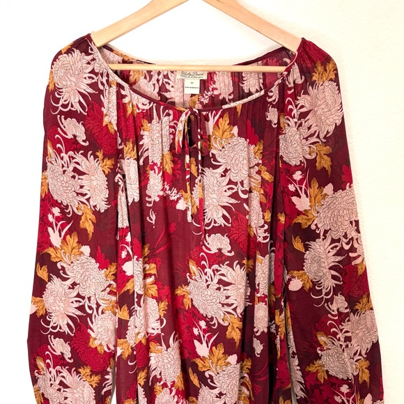 Lucky Brand Red and Pink Floral Blouse - Picture 2 of 15